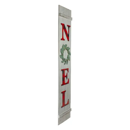 Northlight 47.5" Red Buffalo Plaid Wooden Noel Christmas Porch Board Sign Decoration White {4}