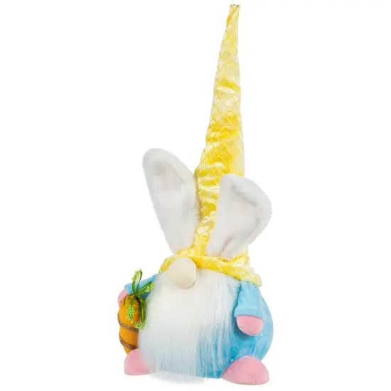 Northlight Gnome with Bunny Ears Easter Figure - 18.5" - Yellow and Blue {6}