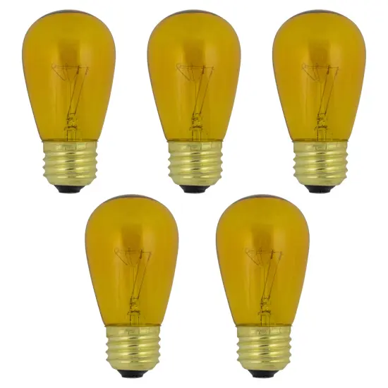Northlight Incandescent S14 Transparent Edison Style Christmas Replacement Bulbs - Yellow - Pack of 25 {5}