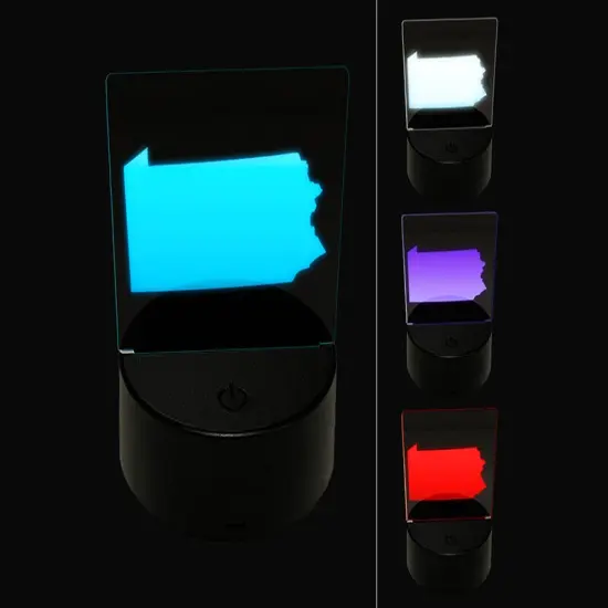 Pennsylvania State Silhouette 3D Illusion LED Night Light Sign Nightstand Desk Lamp {1}