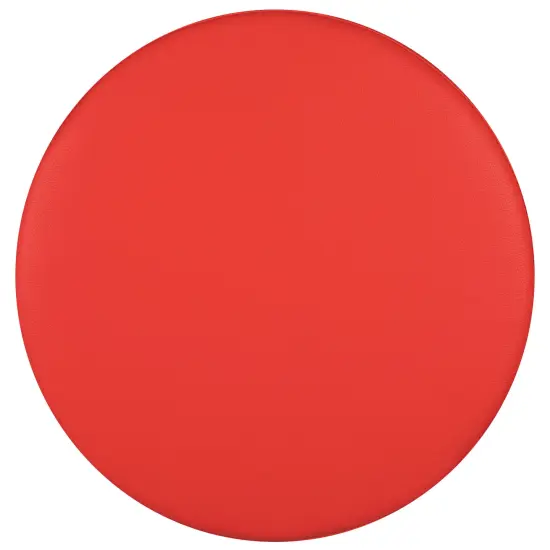 Emma and Oliver 18"H Soft Seating Flexible Circle Backless Chair for Classrooms and Common Spaces Red {6}