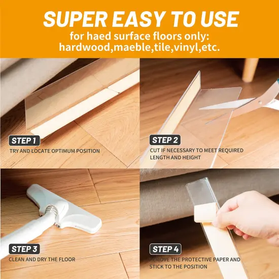 Clear Toy Blockers for Furniture - Stop Things from Going Under Couch Sofa Bed and Other Furniture - Suit for Hard Surface Floors Only {5}