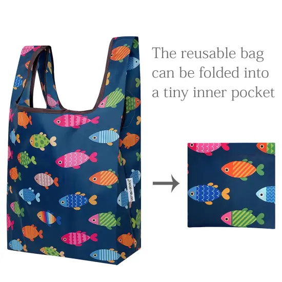Wrapables JoliBag Collection Reusable Shopping Bag (Set of 2) Rainbow Fishies {5}