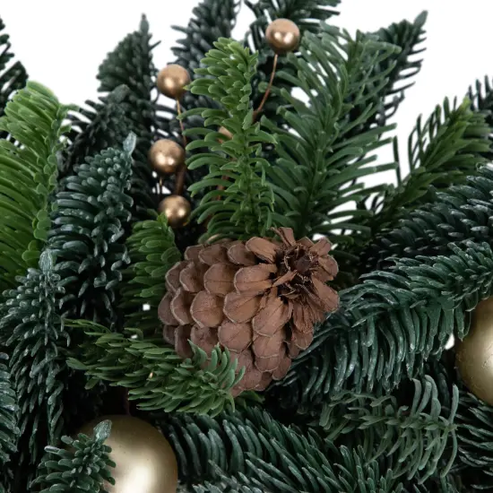 Northlight Real Touch&trade; Pre-Decorated Pine with Pine Cones Artificial Christmas Wreath- 22" - Unlit Green {7}