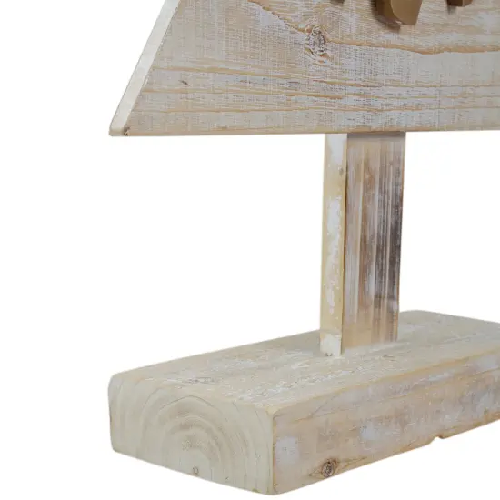 Northlight Wooden Tree "Merry and Bright" Christmas Decoration - 23" - Gold and Red Beige {6}