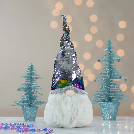 Northlight Gnome with Rainbow Flip Sequin Hat Christmas Decoration - 24" Multi {4}