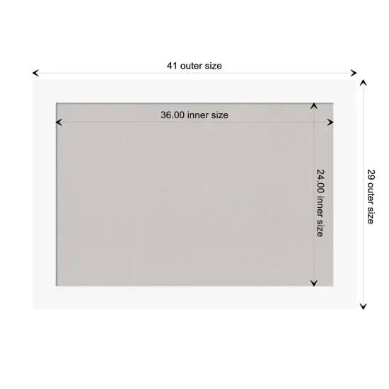 Basic Wood Framed Corkboard, Grey Cork Basic White {3}