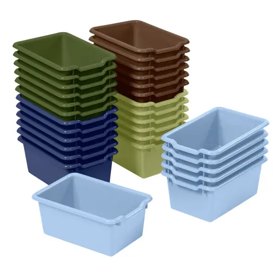 Scoop Front Storage Bins, Multipurpose Organization, 30-Pack Earthtone {1}