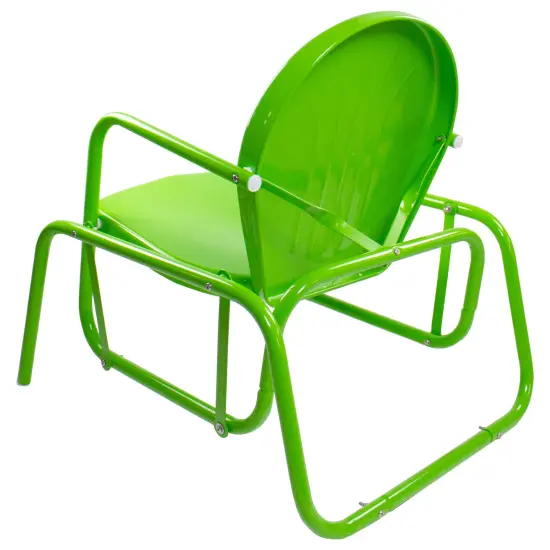 Northlight Outdoor Retro Metal Tulip Glider Patio Chair, Lime Green {6}