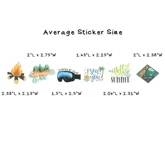 Wrapables Waterproof Vinyl Stickers for Water Bottles, Laptop, Phones, Skateboards, Decals for Teens, 100pcs Outdoor Adventures {5}