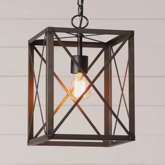 Irvins Country Tinware Metal Square Crossbar Pendant {3}