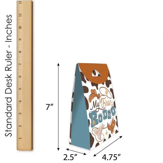 Big Dot of Happiness My First Rodeo - Little Cowboy 1st Birthday Gift Favor Bags - Party Goodie Boxes - Set of 12 {7}