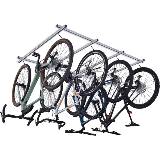 Saris Cycle Glide Ceiling Bike Rack, 4 Bike Hooks for Garage Ceiling, Adjustable Bike Hooks {1}