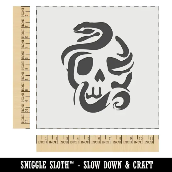 Sinister Skull with Snake Serpent Wall Cookie DIY Craft Reusable Stencil {1}