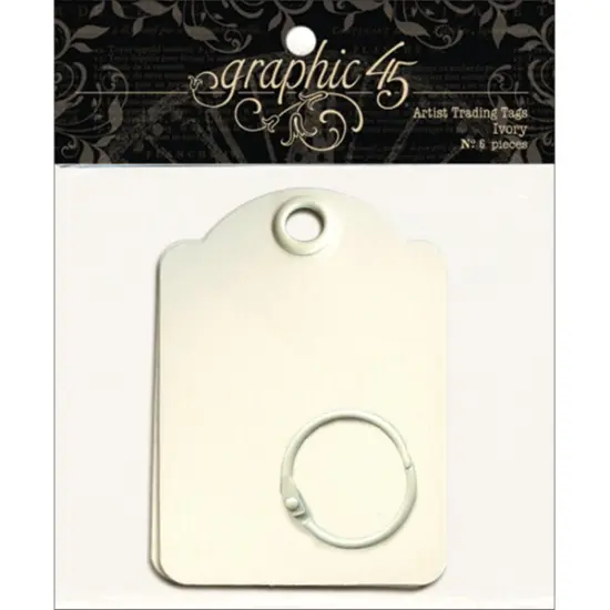 Graphic 45 Staples Artist Trading Tag Album 3.5"X2.5"-Ivory {2}