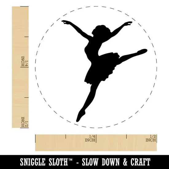 Lady Girl Ballerina Dancing Jumping Ballet Dance Self-Inking Rubber Stamp Ink Stamper for Stamping Crafting Planners Green {1}