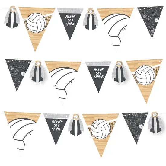 Big Dot of Happiness Bump, Set, Spike - Volleyball - DIY Baby Shower or Birthday Party Pennant Garland Decoration - Triangle Banner - 30 Pieces {1}