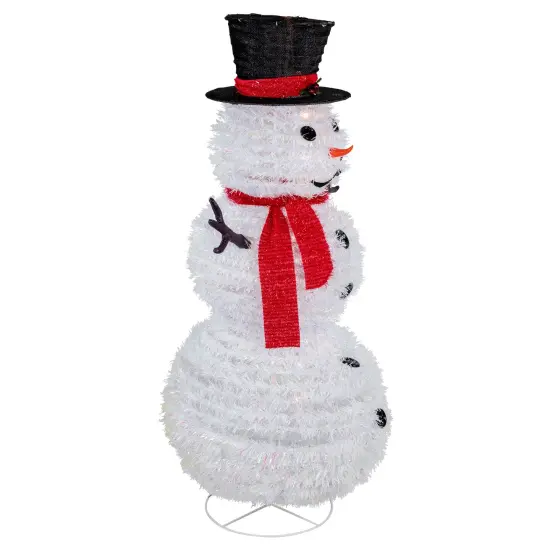 Northlight 4' Lighted Pop-Up Snowman Outdoor Christmas Decoration White {6}