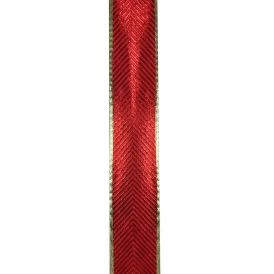 Northlight Shiny Red and Gold Striped Wired Christmas Craft Ribbon 2.5" x 10 Yards {3}