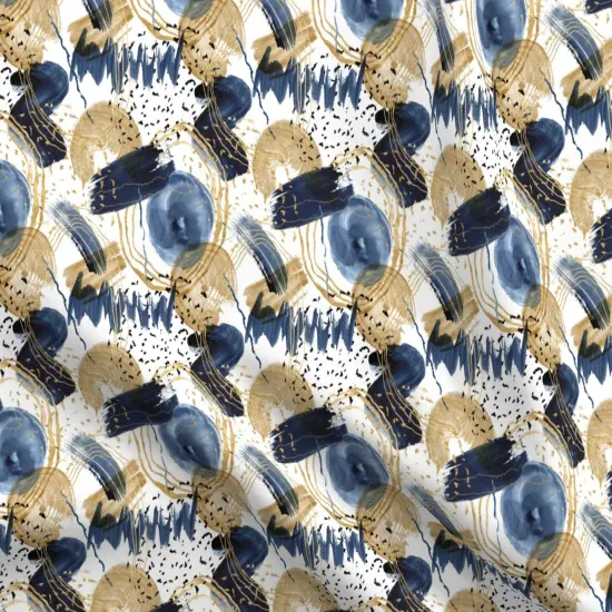 Various Fabrics by the Yard or Fat Quarter Watercolor Abstract Nautical Hand Painted Brushstroke Circles Custom Printed Fabric by Spoonflower {5}