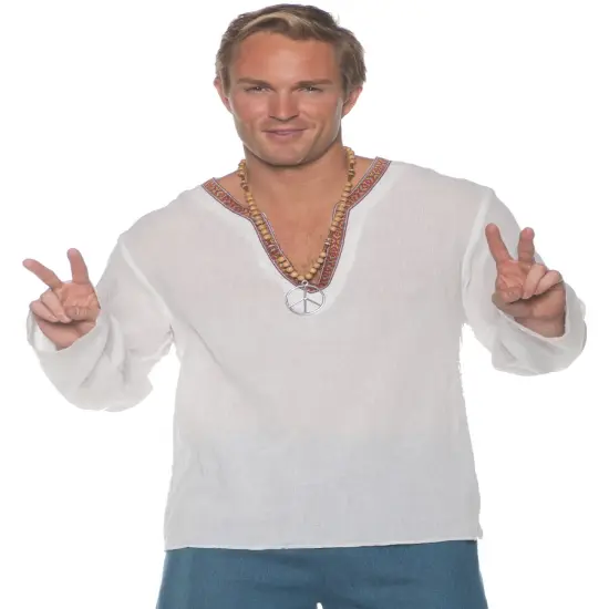 Men's 60s 70s Hippie Costume Shirt {1}