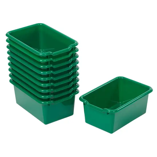 Scoop Front Storage Bins, Multipurpose Organization, 10-Pack Green {1}
