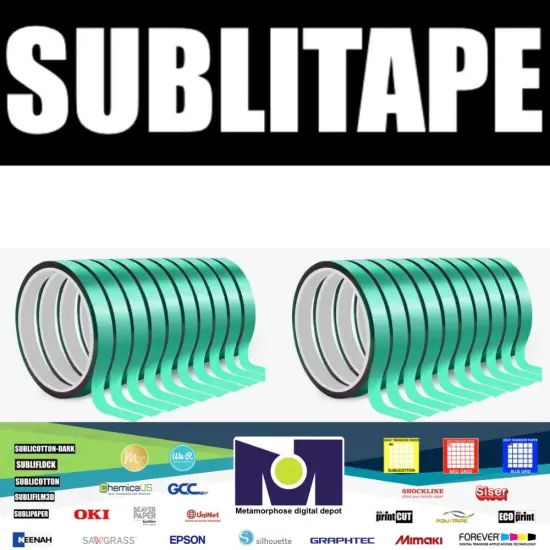 20 rolls Heat resistant Tapes sublimation Press Transfer Thermal GREEN 4mm*30m SUBLITAPE {1}