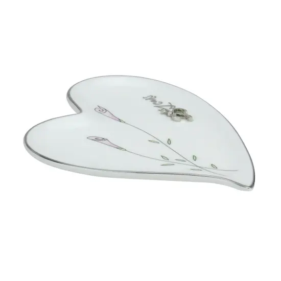 Roman 25th Silver Wedding Anniversary Heart Shaped Ring Holder #11082 White {3}