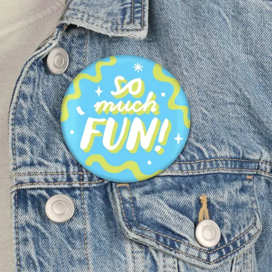 Big Dot of Happiness Party Time - 3 inch Happy Birthday Party Badge - Pinback Buttons - Set of 8 {4}