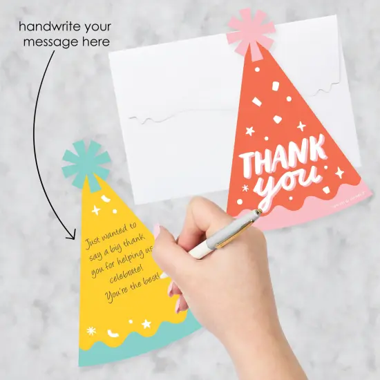 Big Dot of Happiness Party Time - Shaped Thank You Cards - Happy Birthday Party Thank You Note Cards with Envelopes - Set of 12 {3}