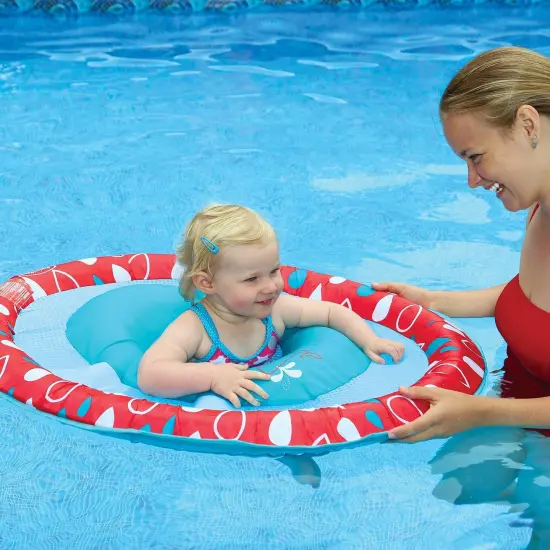 SwimWays 36" Inflatable Red and Blue Whale Swimming Pool Baby Float {3}