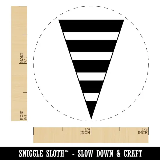 Thick Striped Pennant Self-Inking Rubber Stamp Ink Stamper for Stamping Crafting Planners Brown {1}