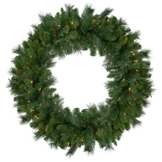 Northlight Mixed Beaver Pine Artificial Christmas Wreath - 36" - Clear Lights Green {1}