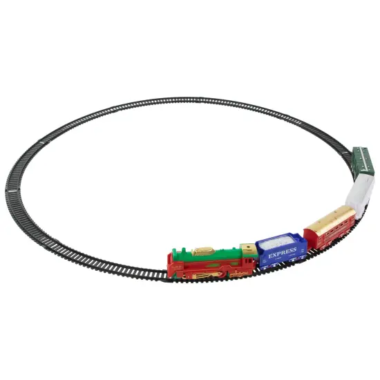 Northlight 21 Pc Green and Red Battery Operated Lighted and Animated Classic Train Set {4}