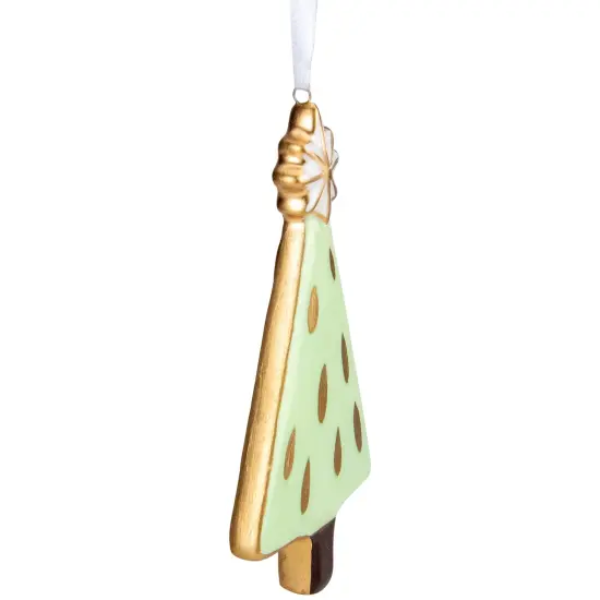Northlight 4.5" Green and Gold Christmas Tree Hanging Ornament {3}