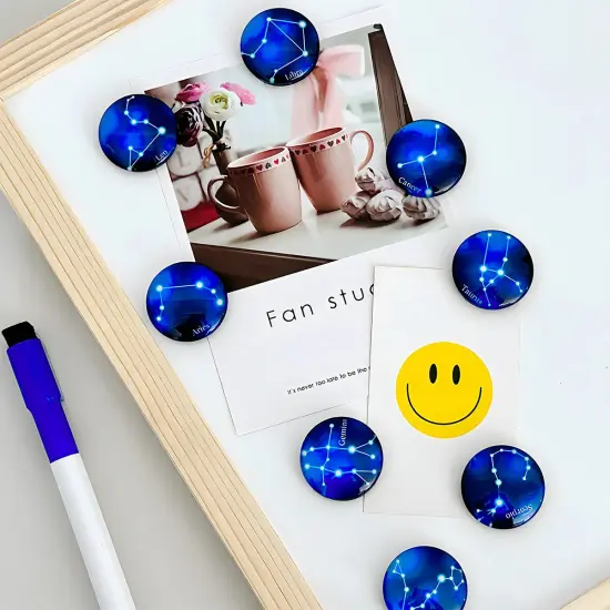 Wrapables Crystal Glass Magnets, Refrigerator Magnets for Office Whiteboards, Cabinets, Lockers (Set of 12) Constellations {6}