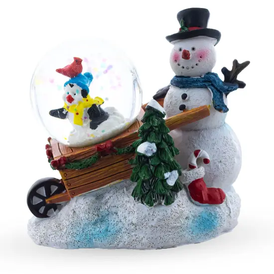 Snowman, Penguin and Cardinal Mini Water Snow Globe {4}