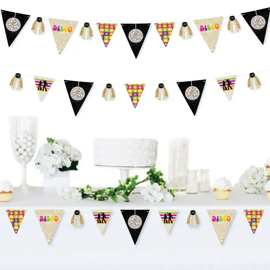 Big Dot of Happiness 70's Disco - DIY 1970s Disco Fever Party Pennant Garland Decoration - Triangle Banner - 30 Pieces {3}