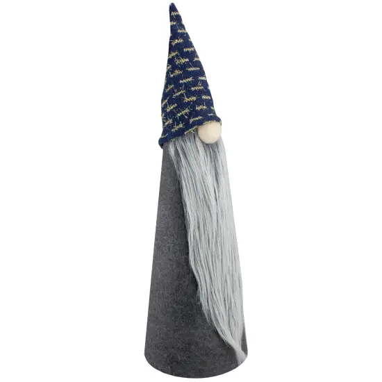 Northlight Tall Cone Gnome Christmas Figure - 20" - Gray and Blue {4}