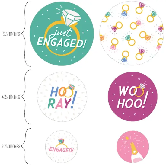 Big Dot of Happiness Just Engaged - Colorful - Engagement Party Giant Circle Confetti - Party Decorations - Large Confetti 27 Count {3}