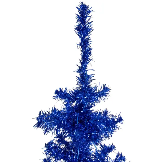 Northlight Artificial Tinsel Christmas Tree - Deep Blue - 4' - Unlit {4}