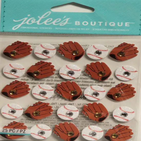 Jolee's Boutique Baseball And Mitts Repeats Dimensional Stickers {1}