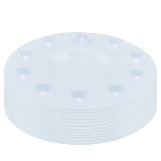Creative Mark 10-Well Round Plastic Paint Palette - Packs of 12, Durable, Reusable, Solvent-Resistant, with Oversized Paint Wells For Students, Artists, Teachers - 7.4ml (0.25oz) per Well {6}