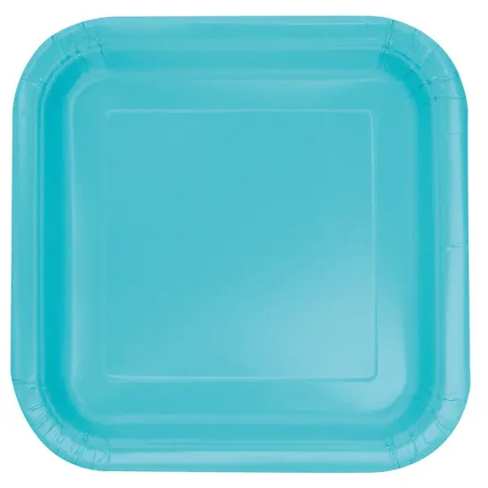 Terrific Teal Square 7" Dessert Plates, 16ct {1}