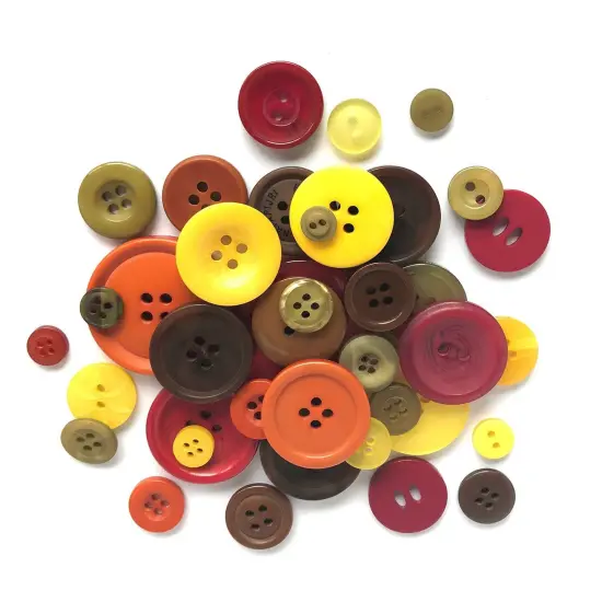 Buttons Galore Button Bonanza Bulk Buttons for Sewing & Crafts, Assorted Colors - .50 LBS. Harvest {1}