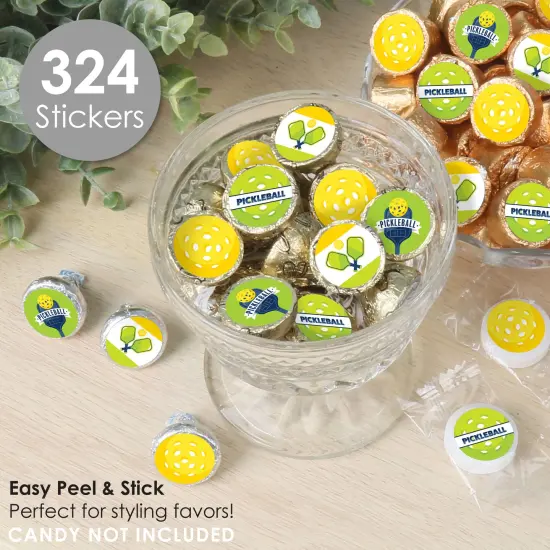 Big Dot of Happiness Let's Rally - Pickleball - Birthday or Retirement Party Small Round Candy Stickers - Party Favor Labels - 324 Count {3}