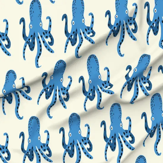 Various Fabrics by the Yard or Fat Quarter Whimsical Octopi Large Scale Coastal Nautical Beach Vacation Sea Life Custom Printed Fabric by Spoonflower {6}