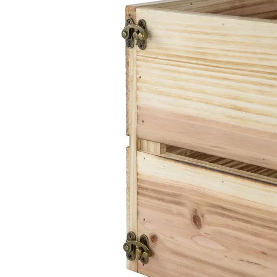 Northlight 18" Wood Crate "Lay Presents at My Feet" Christmas Tree Collar Brown {5}