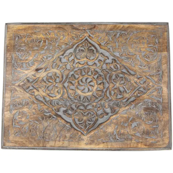 Northlight Set of 3 Matte Gray Etched Stackable Nesting Side Tables 24" {6}