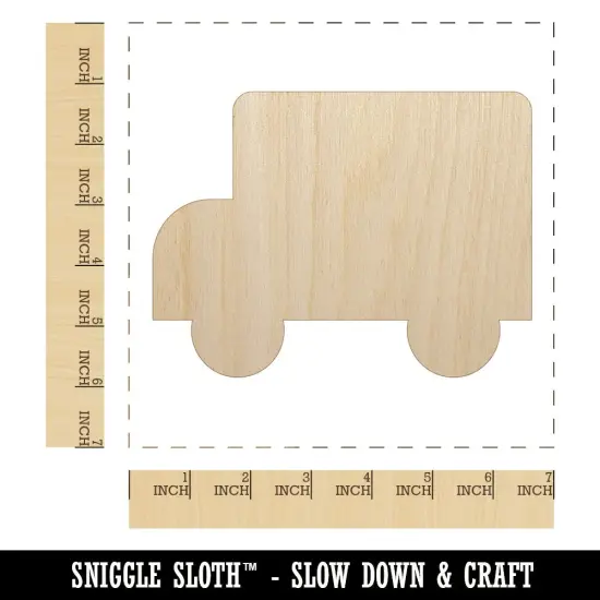 School Bus Solid Unfinished Wood Shape Piece Cutout for DIY Craft Projects {1}